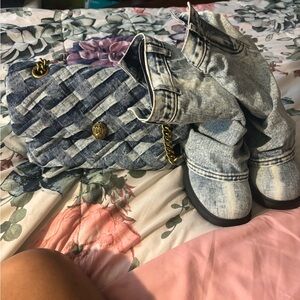 Kurt Geiger crossbody and Jean slouch boots